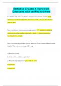Statistics Chapter 1 Homework Questions with Verified Answers