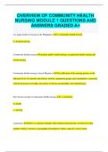OVERVIEW OF COMMUNITY HEALTH NURSING MODULE 1 QUESTIONS AND  ANSWERS GRADED A&plus;