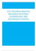 CITI Training Module, Research in Public Elementary and Secondary Schools