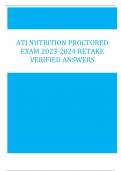 ATI Nutrition Proctored Exam 2023-2024 Retake Verified Answers