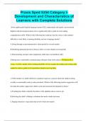 Praxis Sped 5354 Category I- Development and Characteristics of  Learners with Complete Solutions