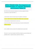 SPED PRAXIS 5354- Development and Characteristics of Learners Questions  and Answers Rated A+