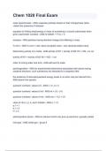 Chem 1020 Final Exam