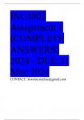 INC4803 Assignment 1 &lpar;COMPLETE ANSWERS&rpar; 2024 - DUE 31 May 2024