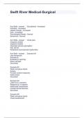 Swift River Medical-Surgical Questions and Answers 100&percnt; Accurate
