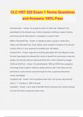 CLC HST 222 Exam 1 Terms Questions and Answers 100&percnt; Pass