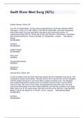 Swift River Med Surg &lpar;92&percnt;&rpar; Questions and Answers 100&percnt; correct