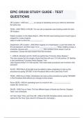 EPIC OR350 STUDY GUIDE - TEST QUESTIONS