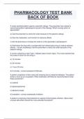PHARMACOLOGY TEST BANK  BACK OF BOOK