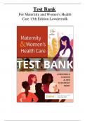 Maternity and Women's Health Care 13th Edition Lowdermilk Test