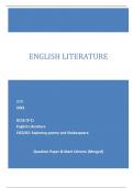 OCR 2023 GCSE (9-1) English Literature J352/02: Exploring poetry and Shakespeare Question Paper & Mark Scheme (Merged)