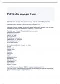 Pathfinder Voyager Exam with complete solutions