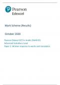 Pearson Edexcel GCE In Arabic (9AA0 02) Advanced Subsidiary Level Paper 2: Written response to works and translation