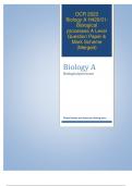 OCR 2023  Biology A H420/01:  Biological  processes A Level Question Paper &  Mark Scheme  (Merged) Biology A