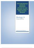 OCR 2023 Biology  AH420/02:  Biological  diversity A Level Question Paper &  Mark Scheme  (Merged) Biology A Biological diversity