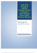 OCR 2023 Biology B H422/02:  Scientific literacy  in biology A  Level Question  Paper & Mark  Scheme (Merged) Biology B Scientific literacy in biology