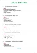 NSG 321 Test 4 Safety Actual Exam 2024 Q & A  &lpar;Graded A&plus; &rpar; 