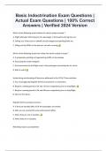 Basic Indoctrination Exam Questions &vert; Actual Exam Questions &vert; 100&percnt; Correct Answers &vert; Verified 2024 Version