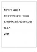 CrossFit Level 1 Programming For Fitness Comprehesive Exam Guide Q & A 2024