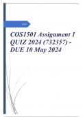 COS1501 Assignment 1 QUIZ 2024 (732357) - DUE 10 May 2024