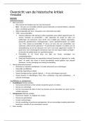 Overzicht van de historische kritiek - Aantekeningen hoorcolleges&sol;samenvatting &lpar;B001630A&rpar;
