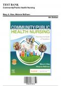 Test Bank: Community and Public Health Nursing, 8th Edition by Nies - Chapters 1-34, 9780323795319 | Rationals Included
