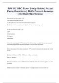 BIO 112 UBC Exam Study Guide &vert; Actual Exam Questions &vert; 100&percnt; Correct Answers &vert; Verified 2024 Version