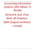 Test Bank  For Accounting Information Systems 10th Edition  H&period; Bondar