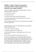 Mobility, Comfort, Perfusion, Oxygenation, Assessment NUR 111 Study Guide for Test 3 Questions with complete solutions