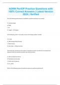 AORN PeriOP Practice Questions with 100&percnt; Correct Answers &vert; Latest Version 2024 &vert; Verified