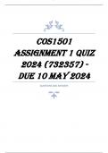 COS1501 Assignment 1 QUIZ 2024 (732357) - DUE 10 May 2024