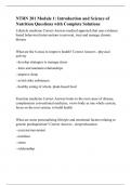 NTRN 201 Case Western Reserve University - NTRN 201 Module 1&colon; Introduction and Science of Nutrition Questions with Complete Solutions