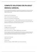 COMPLETE SOLUTIONS FOR PN ADULT MEDICAL SURGICAL 