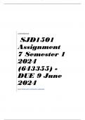 SJD1501 Assignment 7 Semester 1 2024 (643355) - DUE 9 June 2024