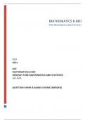 OCR 2023 GCE MATHEMATICS B MEI H630/02: PURE MATHEMATICS AND STATISTICS AS LEVEL QUESTION PAPER & MARK SCHEME (MERGED)