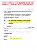 NRNP 6640 FINAL EXAM QUESTIONS AND 100&percnt; CORRECT ANSWERS LATEST 2024 GRADED A&plus;