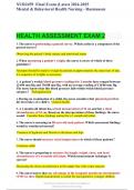 NUR2459 Final Exam (Latest 2024-2025 Mental & Behavioral Health Nursing - Rasmussen