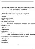 Test Bank For Human Resource Management 17th Edition All Chapters