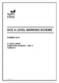 GCE A LEVEL MARKING SCHEME SUMMER 2019 A LEVEL &lpar;NEW&rpar; COMPUTER SCIENCE - UNIT 3 1500U30-1