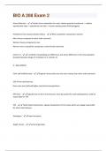 BIO A 208: Exam 2 Complete Questions And Answers