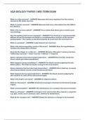 AQA BIOLOGY PAPER 1 MID-TERM EXAM     