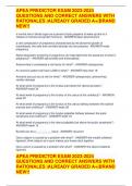 APEA PREDICTOR EXAM 2023-2024  QUESTIONS AND CORRECT ANSWERS WITH  RATIONALES |ALREADY GRADED A+|BRAND  NEW!!