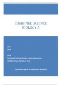 OCR 2023 GCSE Combined Science Biology A Gateway Science J250/08: Paper 8 (Higher Tier) Question Paper & Mark Scheme (Merged) COMBINED SCIENCE  BIOLOGY A