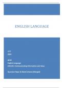 OCR 2023 GCSE English Language J351/01: Communicating information and ideas Question Paper & Mark Scheme (Merged) ENGLISH LANGUAGE