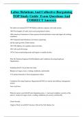 Labor Relations And Collective Bargaining TOP Study Guide Exam Questions And  CORRECT Answers