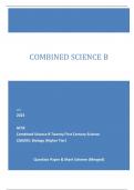 OCR 2023 GCSE Combined Science B Twenty First Century Science J260/05: Biology (Higher Tier) Question Paper & Mark Scheme (Merged) COMBINED SCIENCE B