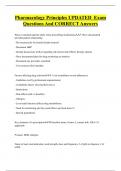 Pharmacology Principles UPDATED Exam  Questions And CORRECT Answers