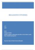 OCR 2023 GCSE Religious Studies J625/07: Religion, philosophy and ethics in the modern world from a Muslim perspective Question Paper & Mark Scheme (Merged) RELIGIOUS STUDIES