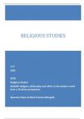 OCR 2023 GCSE Religious Studies J625/06: Religion, philosophy and ethics in the modern world  from a Christian perspective Question Paper & Mark Scheme (Merged)