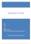 OCR 2023 GCSE Religious Studies J625/01: Christianity Beliefs and teachings & Practices Question Paper & Mark Scheme (Merged) RELIGIOUS STUDIES